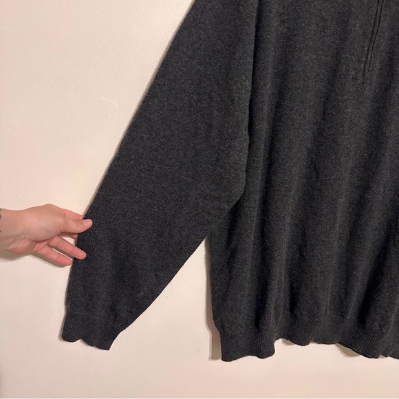 John W. Nordstrom Cashmere 1/4 Zip Sweater Size‎ XXL grey men’s - Picture 2 of 4